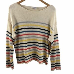 For the Republic Rainbow Striped Knit Sweater L